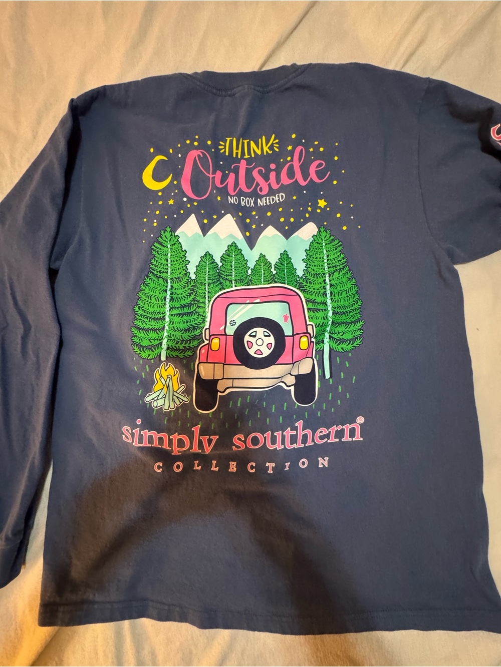 Simply Southern Think Outside No Box Needed Jeep Graphic Long Sleeve T Shirt